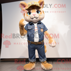 Tan Cat mascottekostuum...