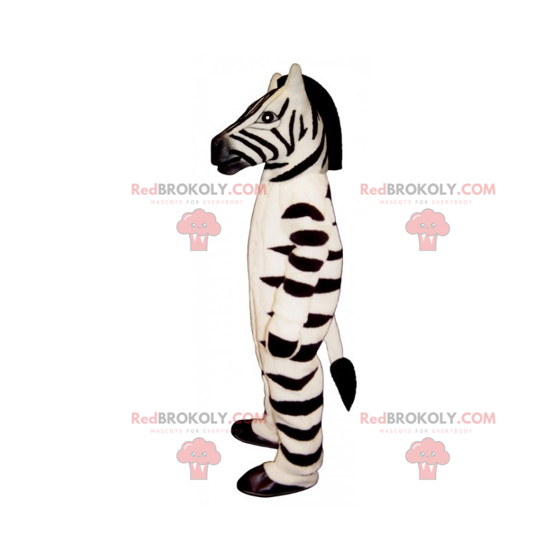 Zebra mascot with long crest - Redbrokoly.com
