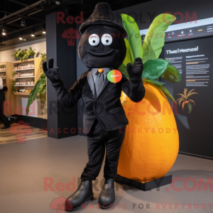 Sort Mango maskot kostume...