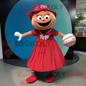 Red Baseball Ball mascot...