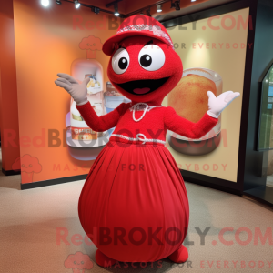 Red Baseball Ball mascot...