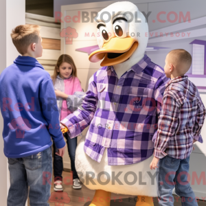 Lavendelgås-maskotdraktfigu...