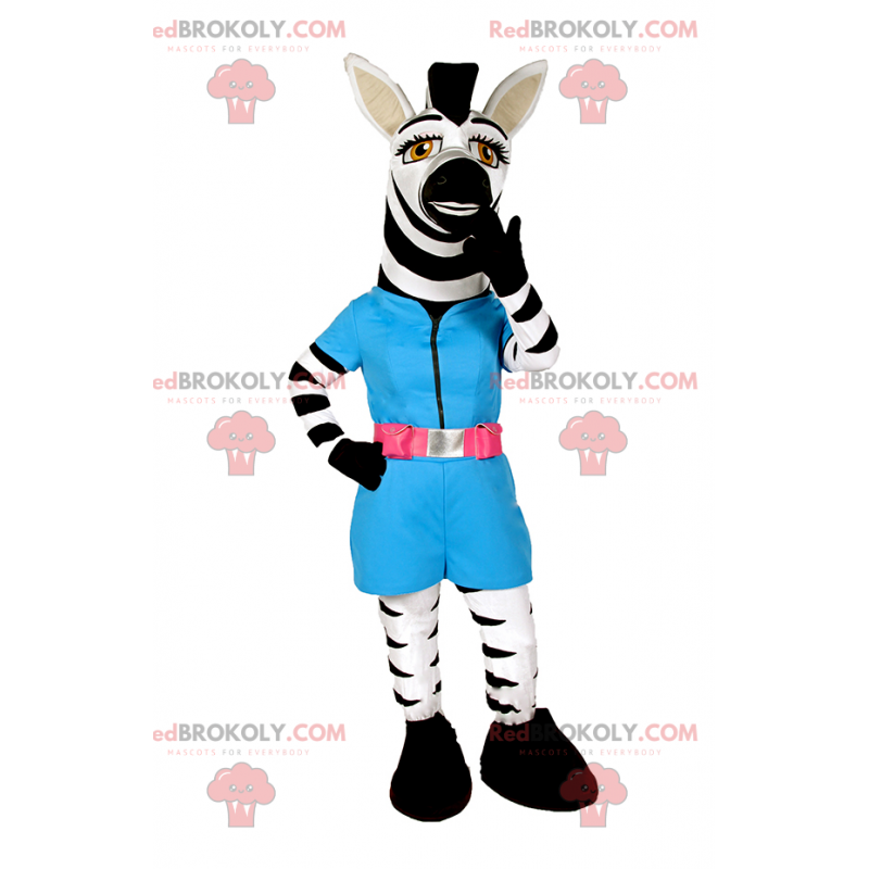 Zebramaskottchen im blauen Kleid - Redbrokoly.com