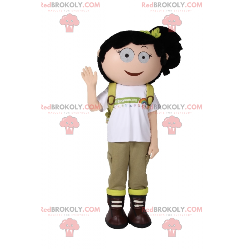 Mascotte d'écolière avec une couette - Redbrokoly.com Mascotte d'écolière avec une couette - Redbrokoly.com