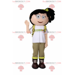 Mascotte d'écolière avec une couette - Redbrokoly.com