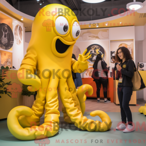 Gul Medusa maskot kostume...