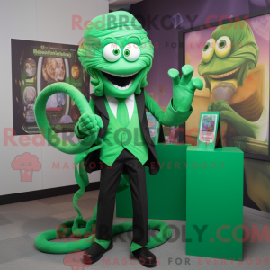 Grøn Medusa maskot kostume...