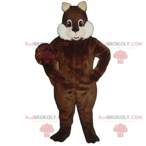 Squirrel mascot with white and soft cheeks - Redbrokoly.com