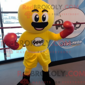 Gul boksehandske maskot...