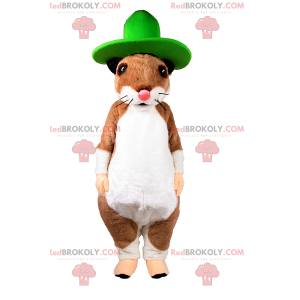 Mascotte scoiattolo con grande cappello verde - Redbrokoly.com