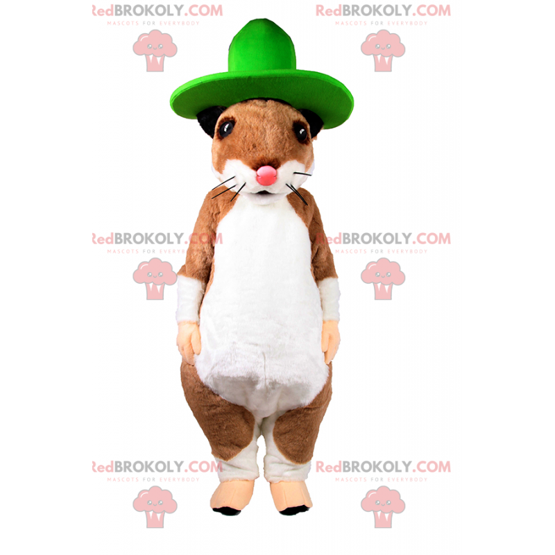 Eichhörnchenmaskottchen mit großem grünem Hut - Redbrokoly.com