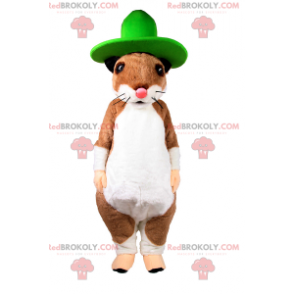 Eichhörnchenmaskottchen mit großem grünem Hut - Redbrokoly.com