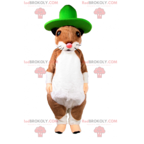 Mascotte d'écureuil avec grand chapeau vert - Redbrokoly.com
