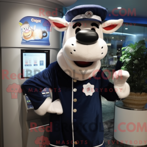 Navy Jersey Cow mascot...