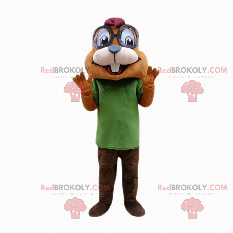 Ekorre maskot med stora runda glasögon - Redbrokoly.com Ekorre maskot med stora runda glasögon - Redbrokoly.com