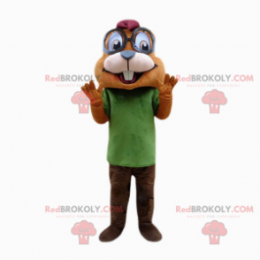 Esquilo mascote com grandes óculos redondos - Redbrokoly.com