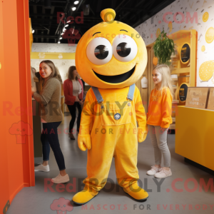Gul Orange maskot kostume...