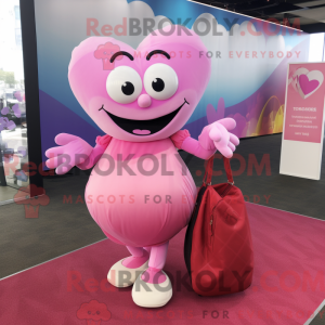 Pink Heart mascottekostuum...
