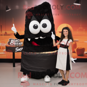 Sort lasagne maskot kostume...