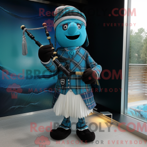 Cyan sækkepibe maskot...