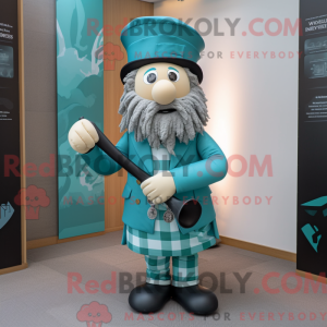 Cyan Bagpipe mascot costume...
