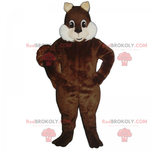 Mascotte d'écureuil marron aux oreilles beige - Redbrokoly.com