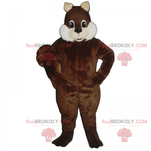 Mascotte scoiattolo marrone con orecchie beige - Redbrokoly.com