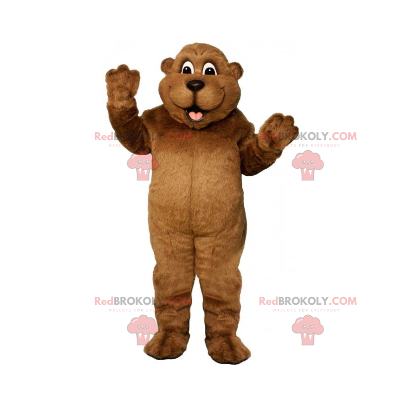 Esquilo marrom mascote com um grande sorriso - Redbrokoly.com Esquilo marrom mascote com um grande sorriso - Redbrokoly.com