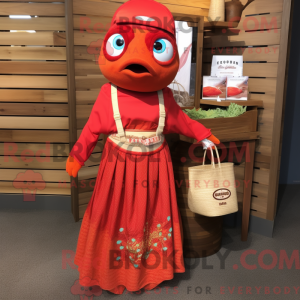 Maskotdraktfigurat Red Fish...