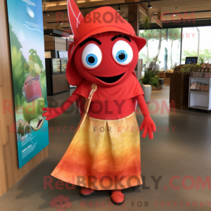 Maskotdraktfigurat Red Fish...