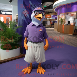 Paars meeuw mascottekostuum...