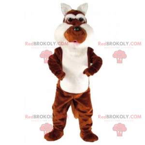 Mascote esquilo marrom e branco - Redbrokoly.com