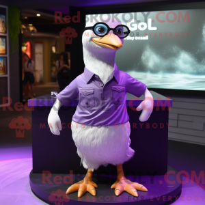 Paars meeuw mascottekostuum...