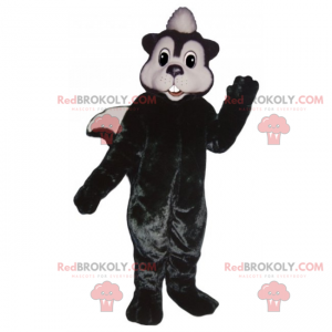 Mascote esquilo preto e branco - Redbrokoly.com