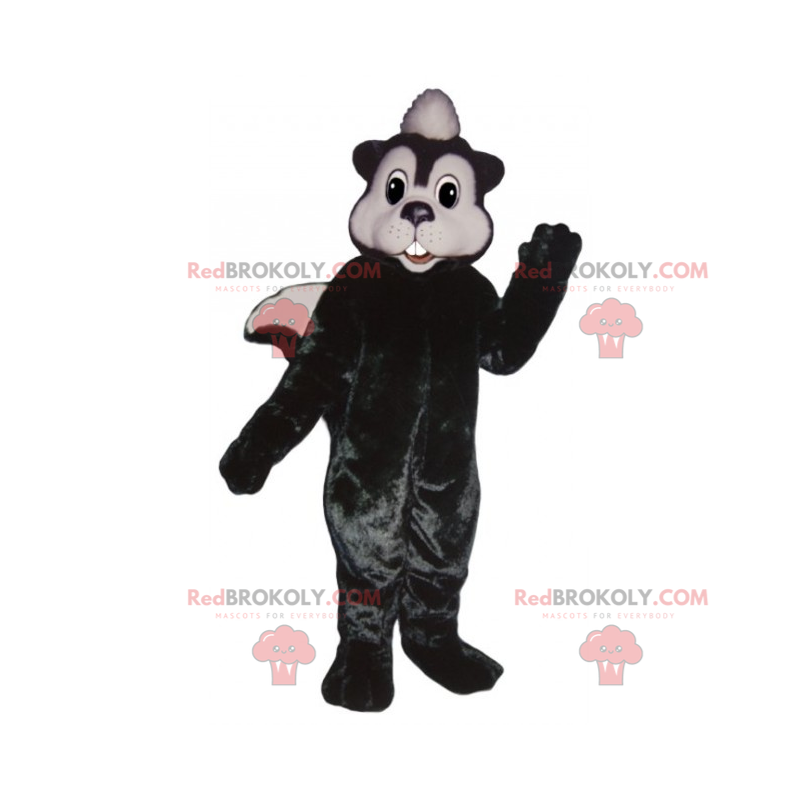 Mascote esquilo preto e branco - Redbrokoly.com