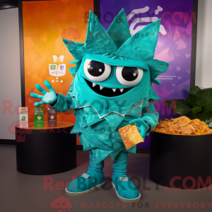 Teal Nachos mascot costume...