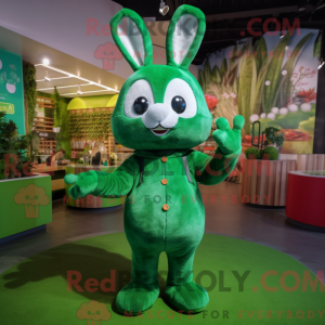 Green Rabbit mascot costume...