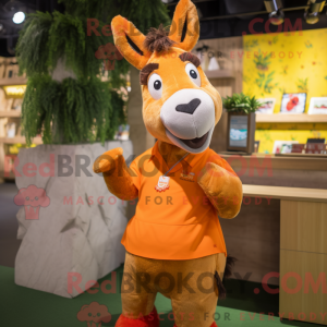 Oranje ezel mascottekostuum...