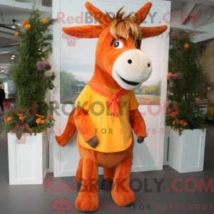 Orange æsel maskot kostume...
