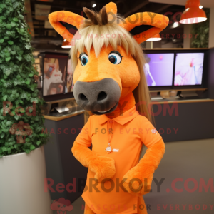 Orange Esel Maskottchen...