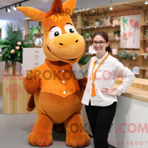 Oranje ezel mascottekostuum...