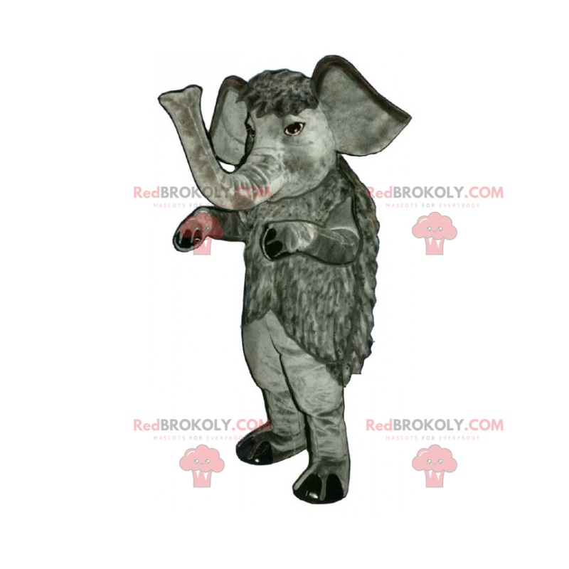 Långhårig elefantmaskot - Redbrokoly.com