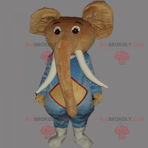 Mascotte d'éléphant avec grandes défenses - Redbrokoly.com