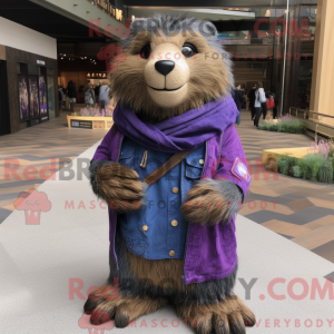 Lilla Marmot maskot kostume...