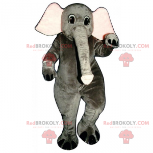 Elefant maskot med lang bagagerum - Redbrokoly.com