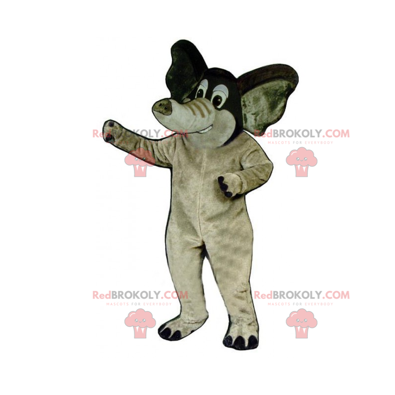 Elefant maskot med små ører - Redbrokoly.com
