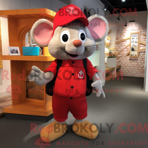 Rød mus maskot kostume...