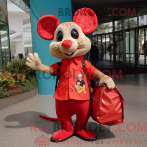 Rode muis mascotte kostuum...