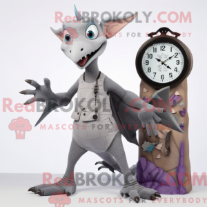 Grå Pterodactyl maskot...
