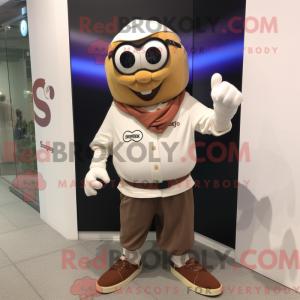Tan Moussaka mascot costume...